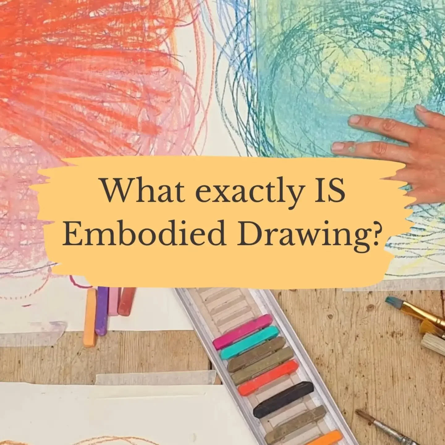 Me and Henri both do things that are very hard to explain, so we are offering some FREE taster workshops so you can experience both Embodied Drawing and Process Painting for yourself!

In the meantime here are a few slides where we tried to use words