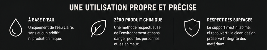 Logo, site web, annonce par nettoyage sélectif, technique ACD sur trottoir, terrasse béton et bois. Motifs personnalisés et sur-mesure. Réalisation de communication écologique et économique par Art Clean Design Hérault France
