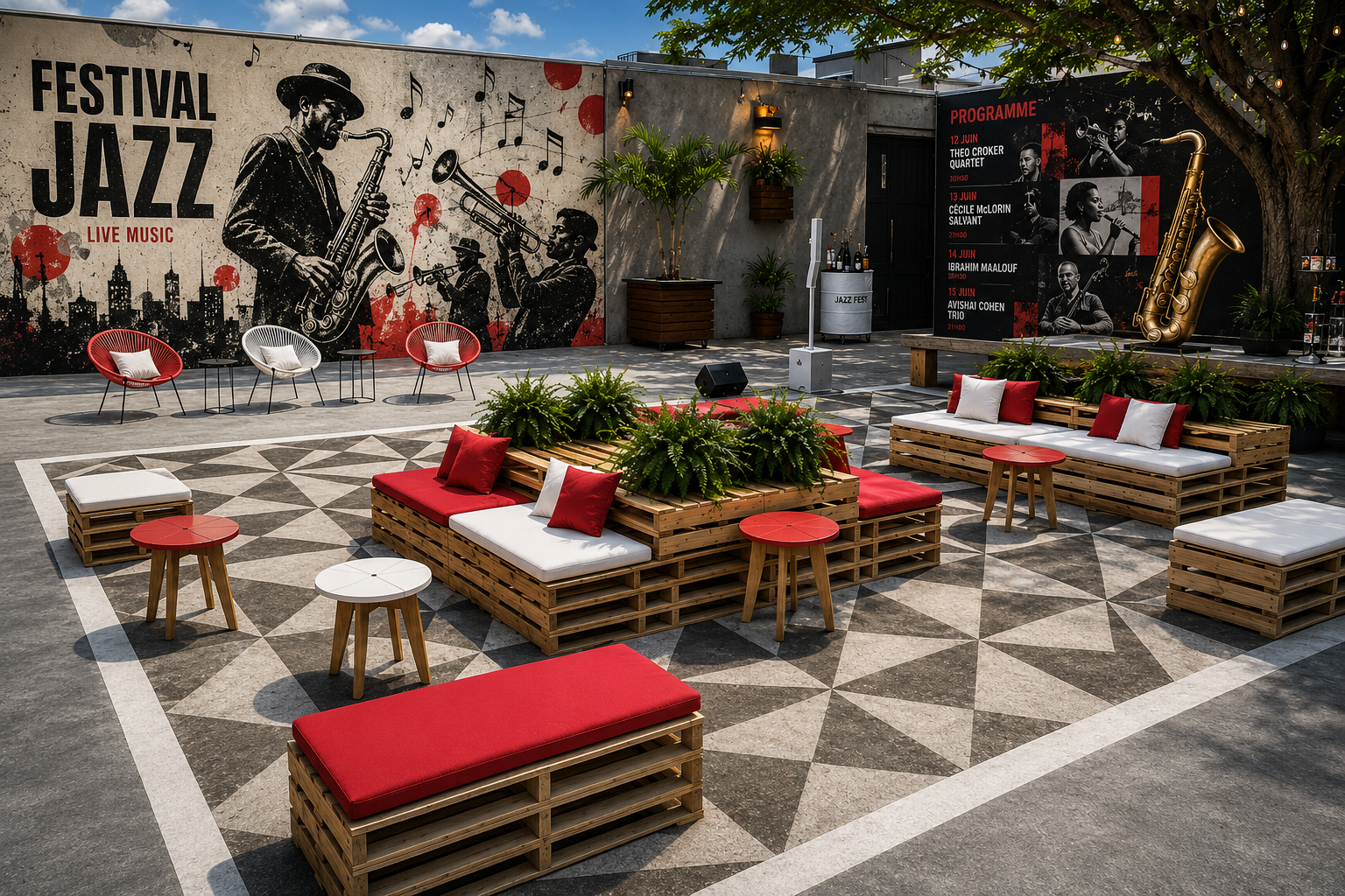 Clean Design tapis zone lounge en reverse graffiti par Art Clean Design Herault