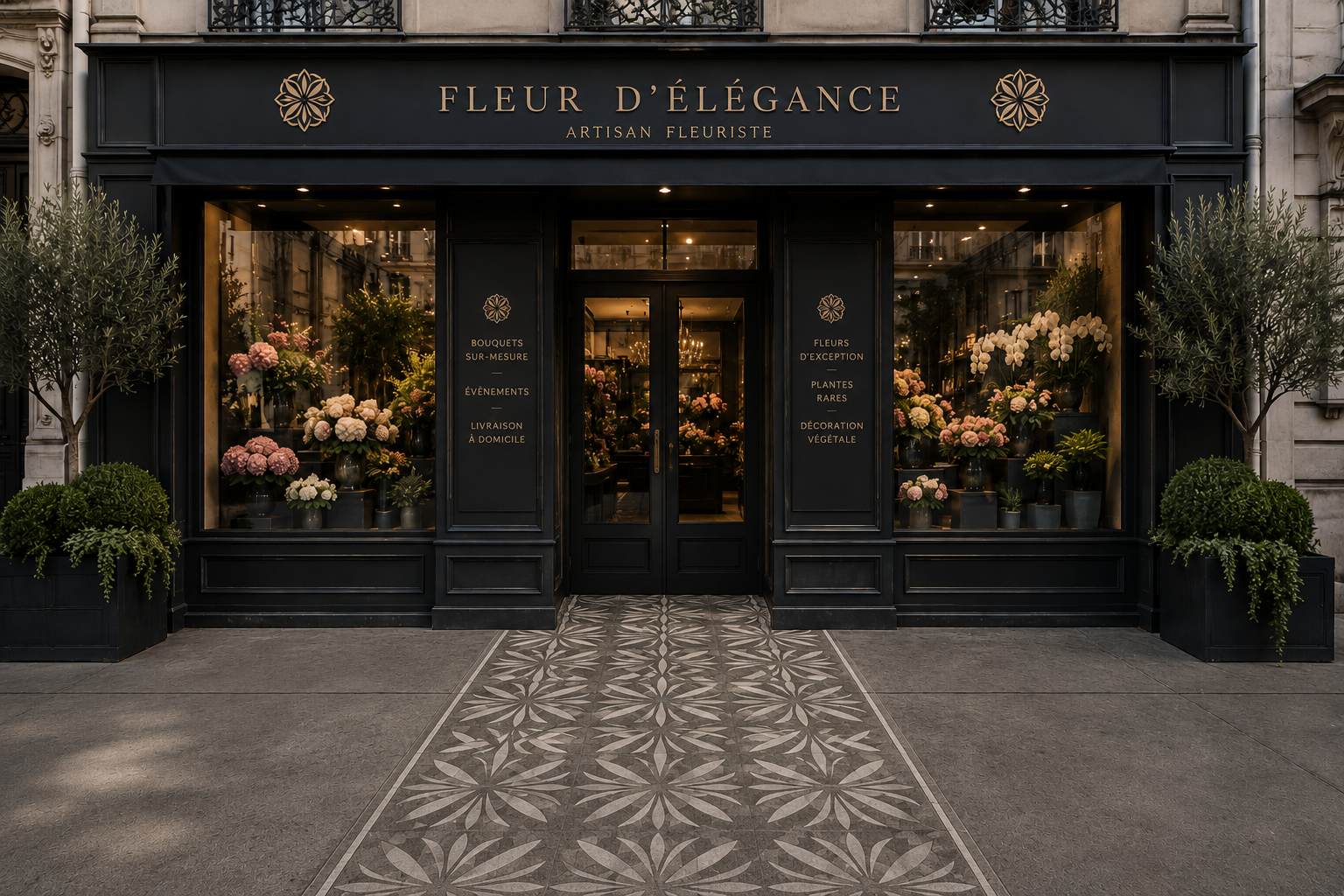Reverse Graffiti façon tapis d'accueil entrée boutique par Art Clean Design Herault
