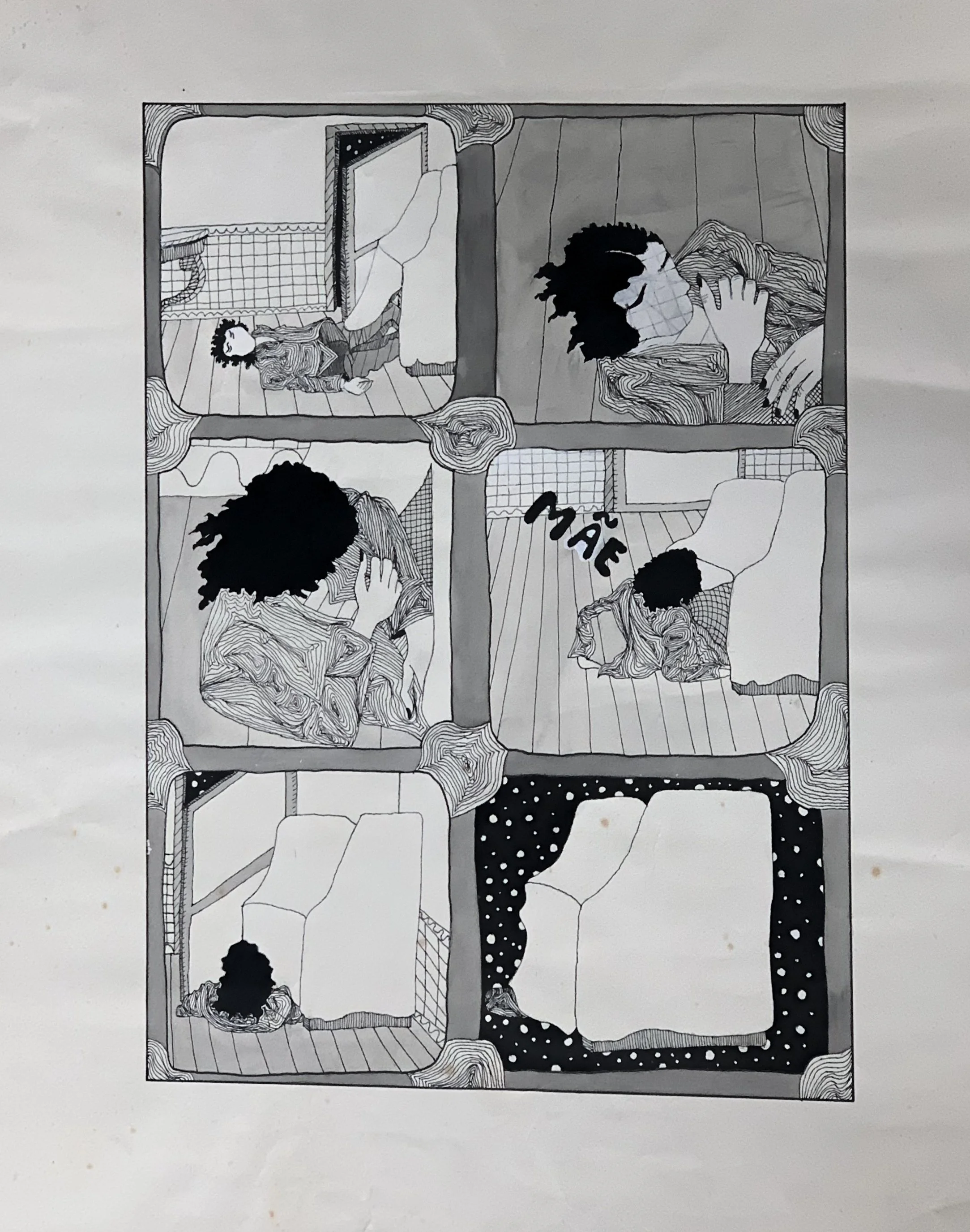 Drawing for the cover of Édipo.