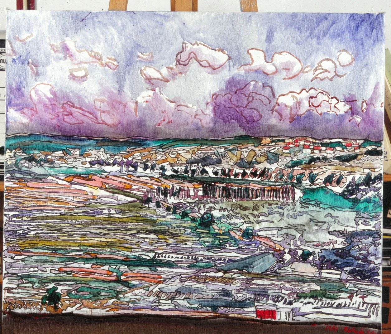 Paisagem de Óbidos # 1, Oil on Canvas, 75X80cm, 1988