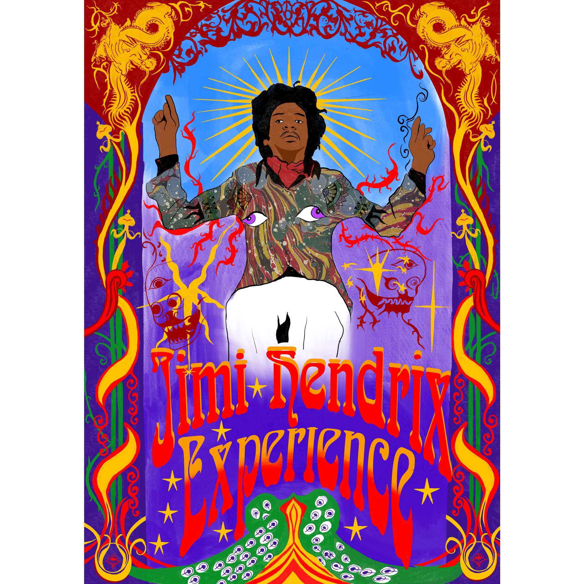 The Jimi Hendrix Experience - Original Psychedelic Poster