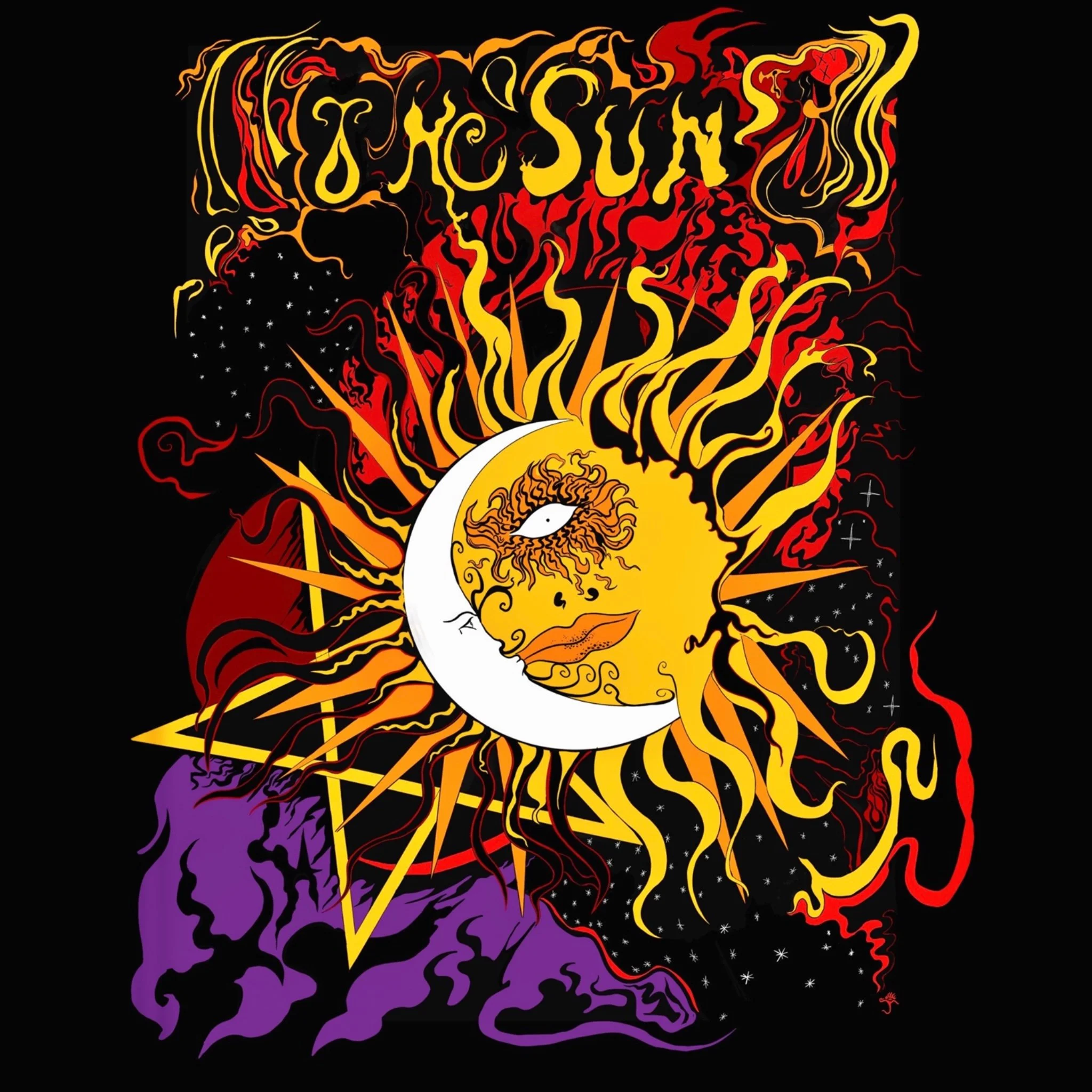 The Sun - Tarot Print - Psychedelic Art Nouveau