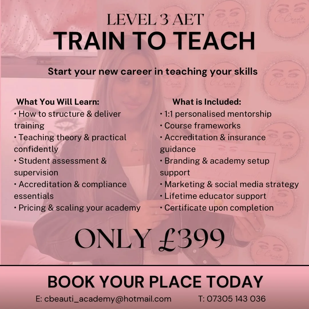 ✨ Level 3 AET &ndash; Train to Teach ✨

📍 Manchester
💰 Payment Plans Available
🎓 1&ndash;2&ndash;1 Training | Group Training

Ready to become a qualified trainer? Our Level 3 Award in Education and Training (AET) is the perfect qualification for t