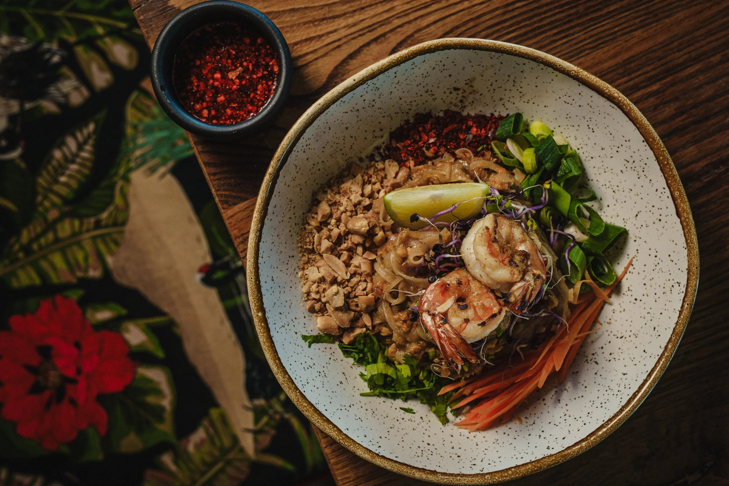 Pad Thai with tamarind and palm sugar, Pan-Asian kitchen at East 23 Peralta Beach