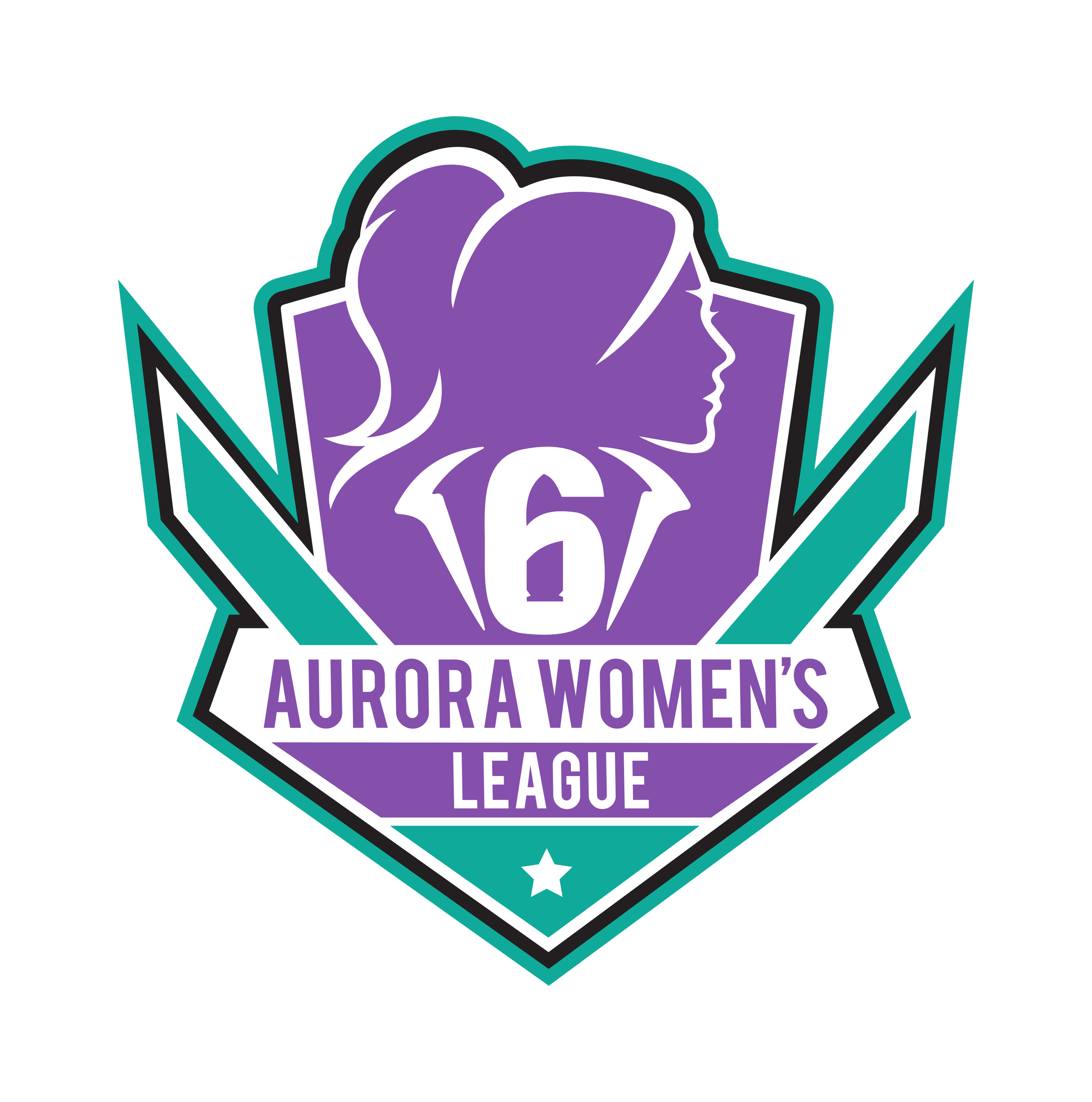the Letters 'AWL' with purple outlines