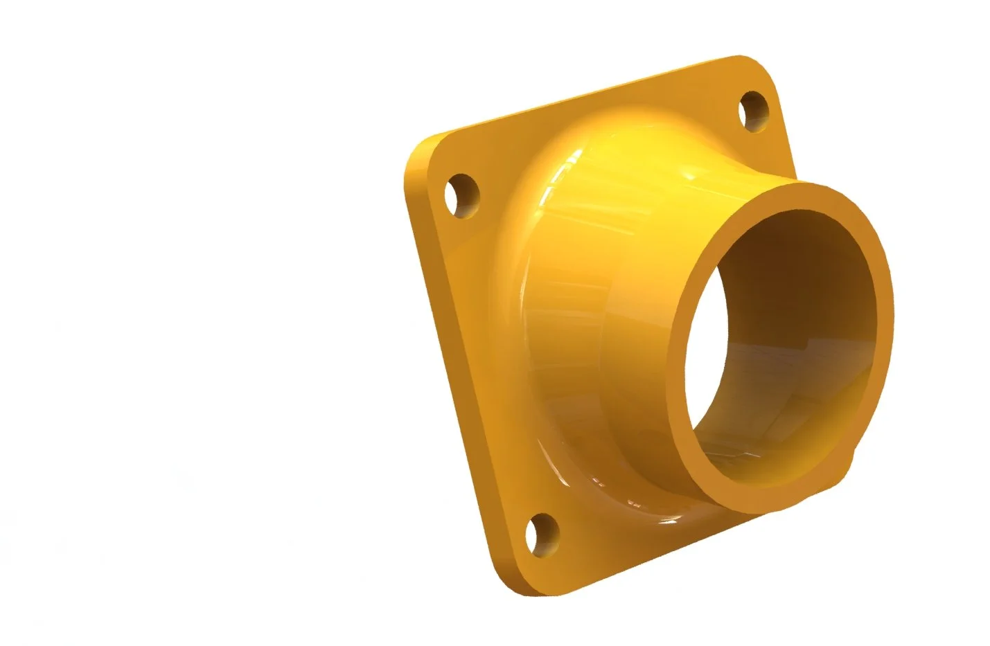 Yellow metallic flange pipe connector