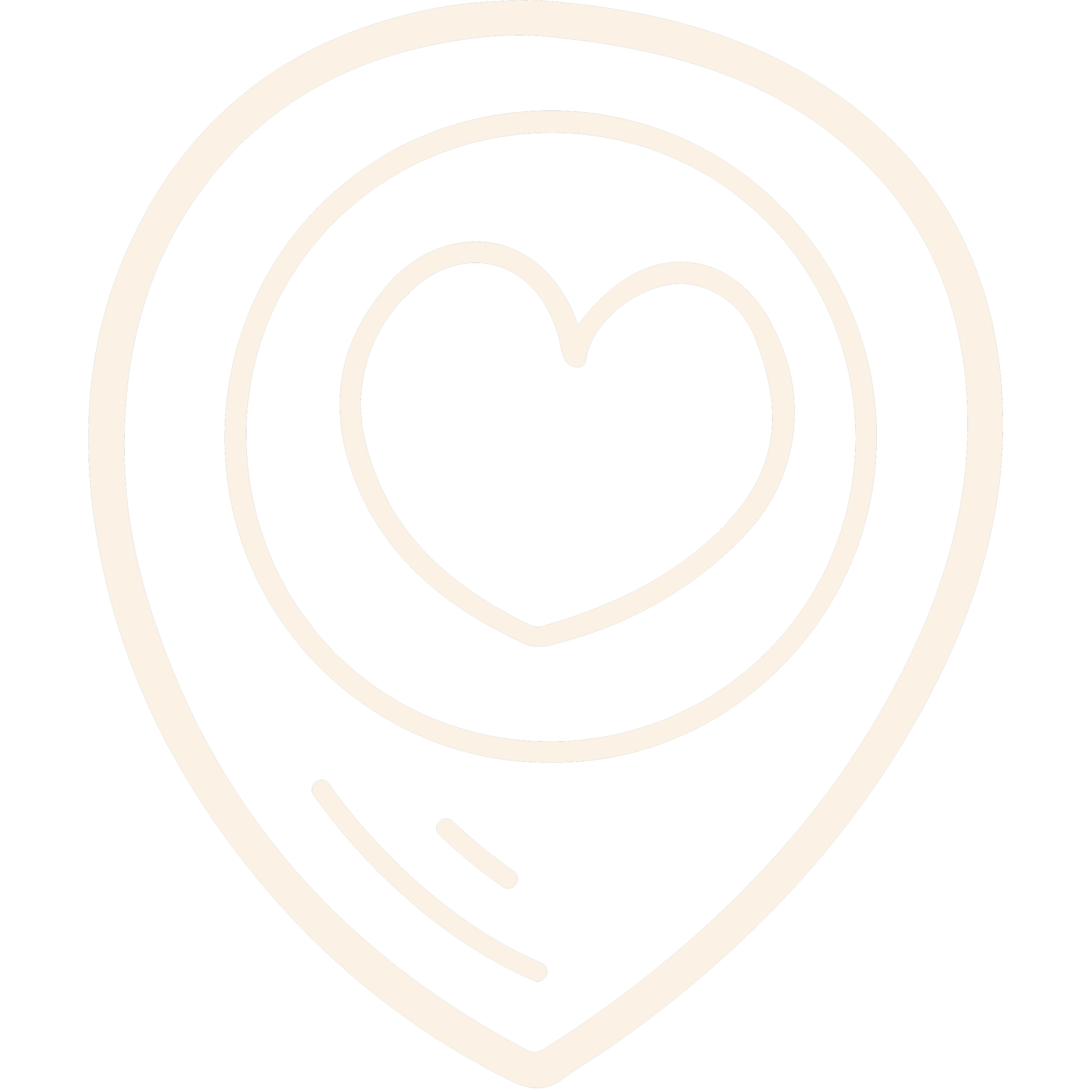 Black background with a white geometric design consisting of concentric curved lines forming an abstract, symmetrical pattern.
