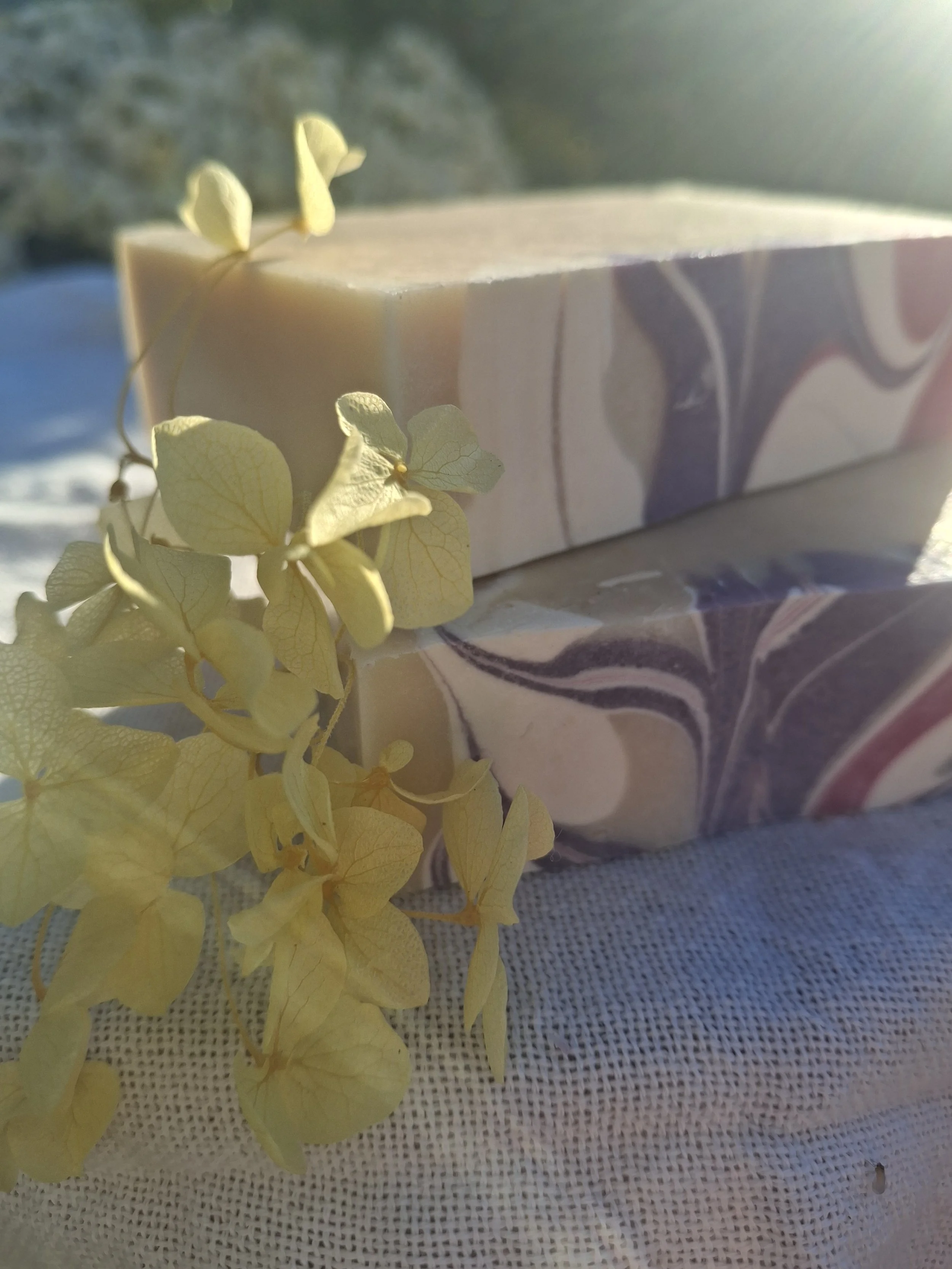 Golden Calendula botanical tallow soap handmade in Western Australia with gentle skin-loving oils and butters
