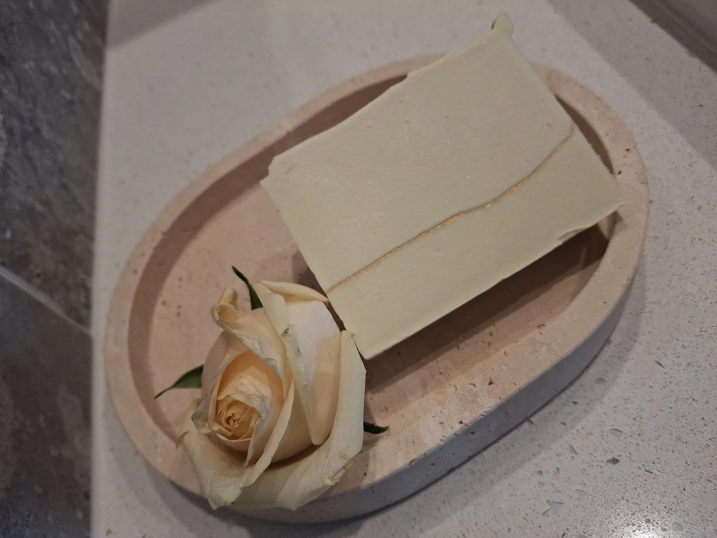 Luxury artisan tallow soap enriched with pure coconut cream, oats and silk, with a soft lavender and warm sensual fragrance.