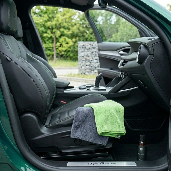 Vyčištěný interiér a palubní deska auta od re-fresh Kolín.