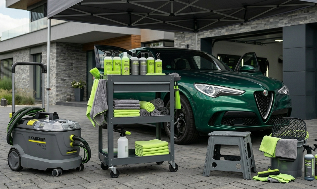 Mobilní čištění aut re-fresh Kolín - luxusní auto a profesionální technika u domu.