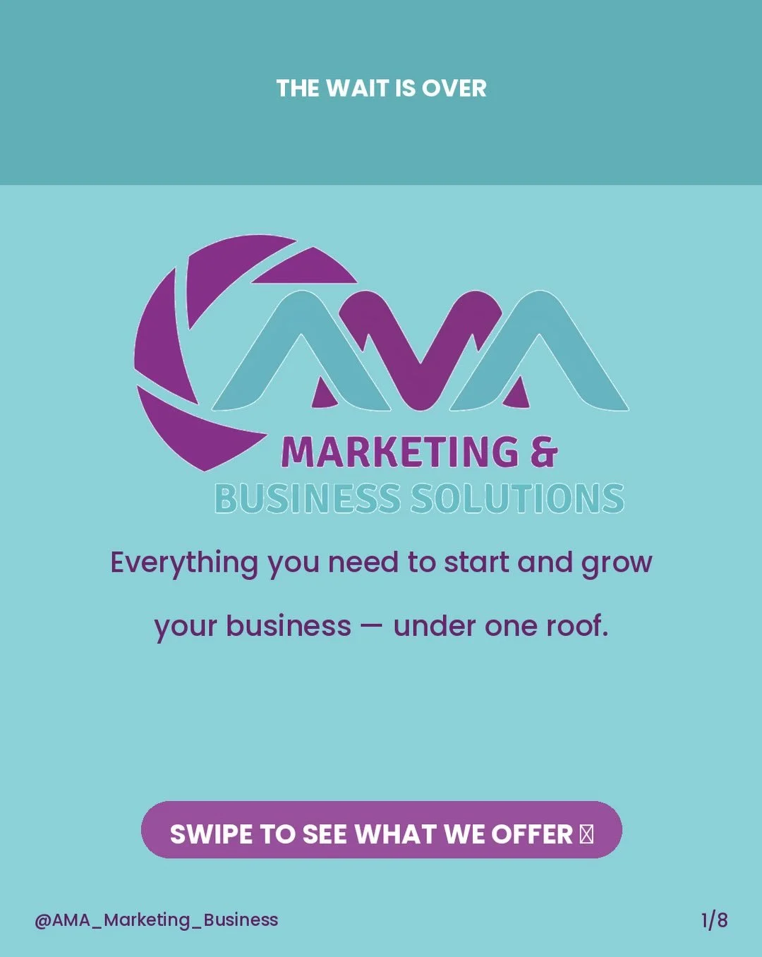 THE WAIT IS OVER 🥳 🎉

Introducing AMA Marketing &amp; Business Solutions &mdash; everything you need to start and grow your business, under one roof. 🏠

Start-ups. Coaching. HR. Logos. Websites. Social media 📲

All sorted in one place. ✨

Swipe t