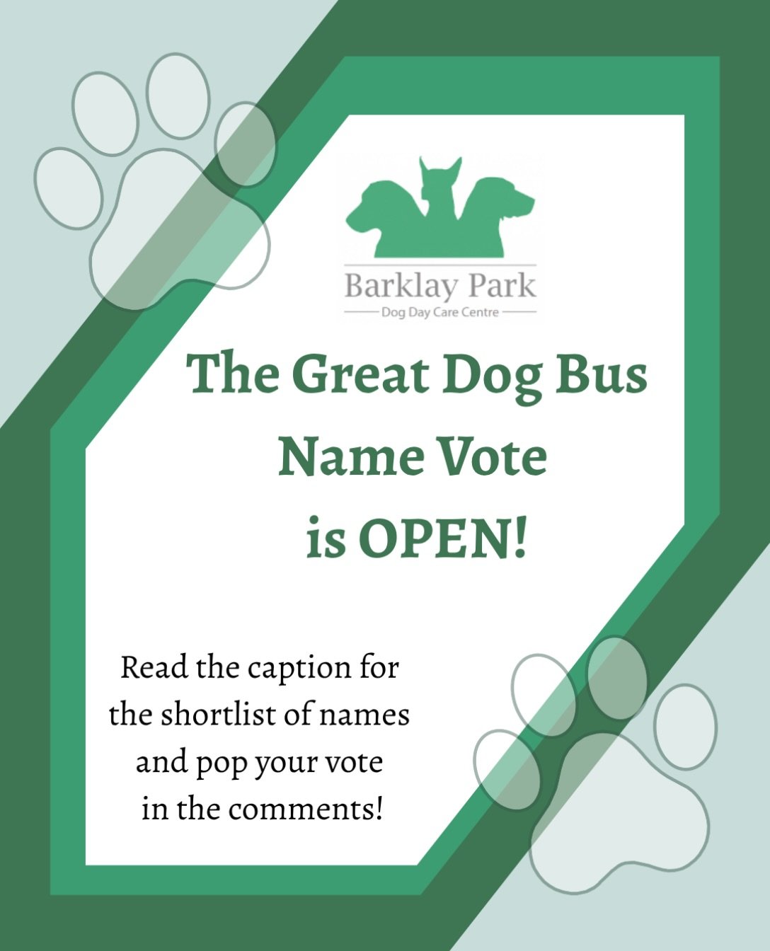 🚌THE GREAT DOG BUS NAME VOTE

Well, you certainly didn&rsquo;t disappoint with your suggestions! We&rsquo;ve had some absolute crackers and more than a few laughs along the way. 😂

There was a lot of love for Doggy Parton, but here&rsquo;s a little