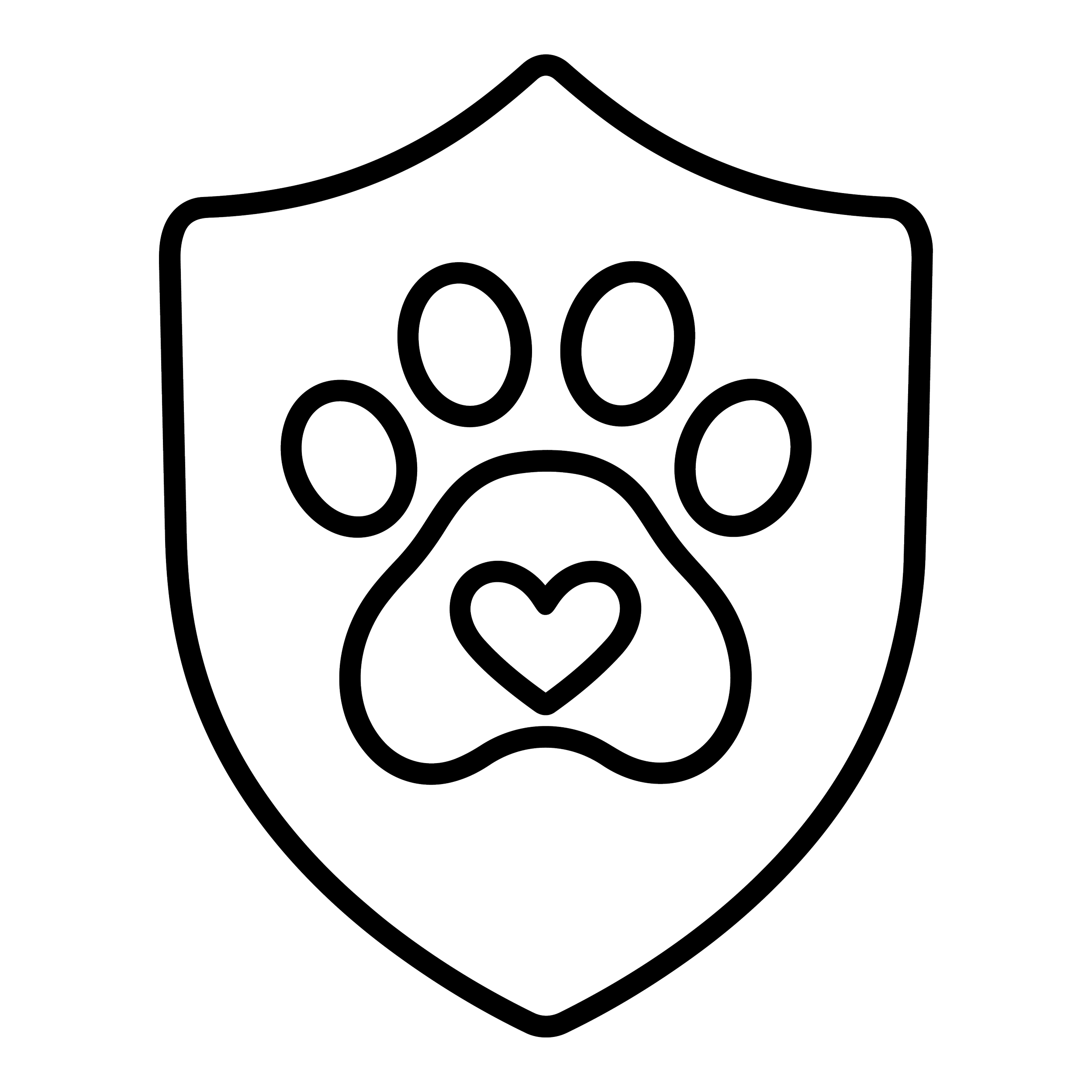 Outline drawing of a house with a roof and circular windows on a black background.