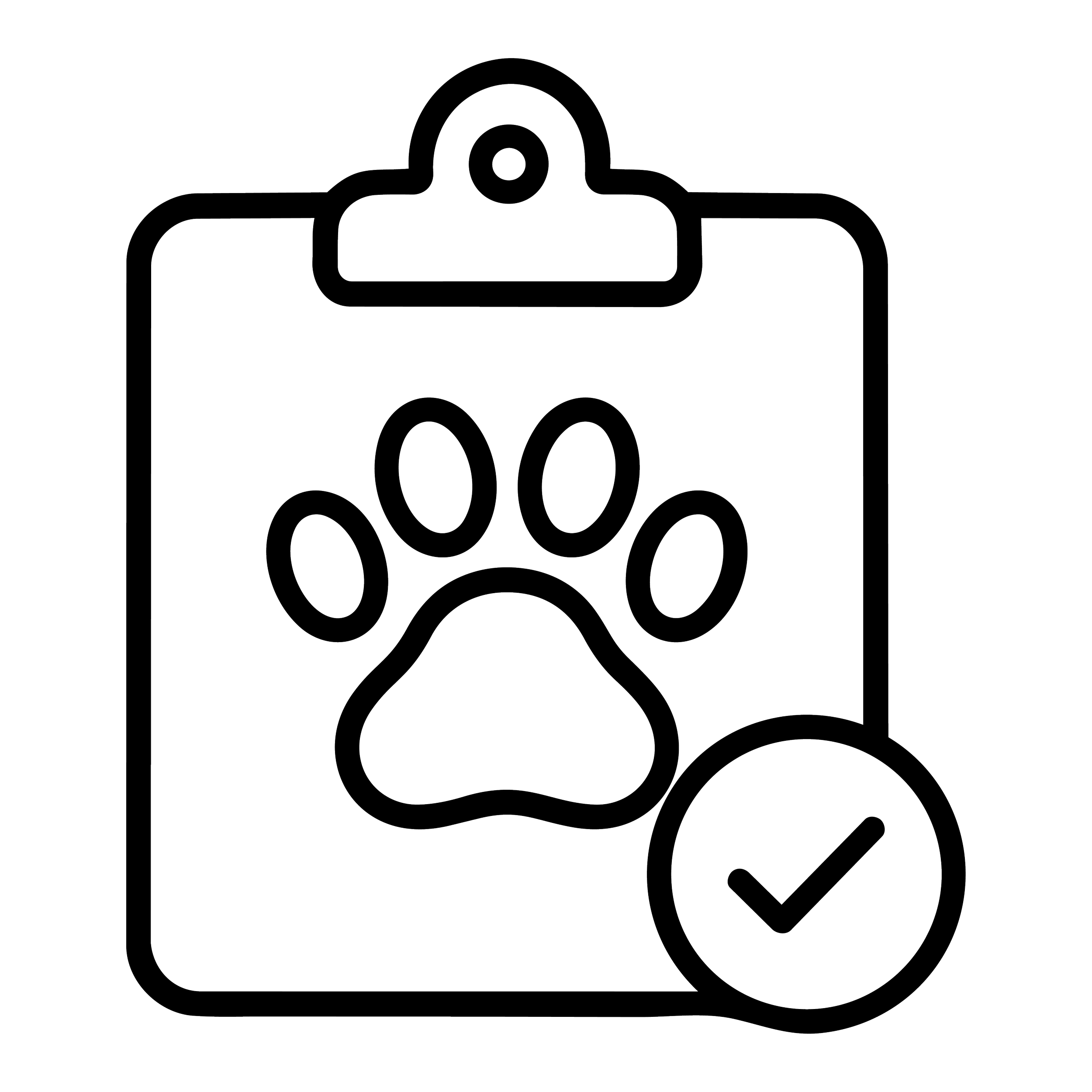 Clipboard with a paw print and tick representing licensed dog care
