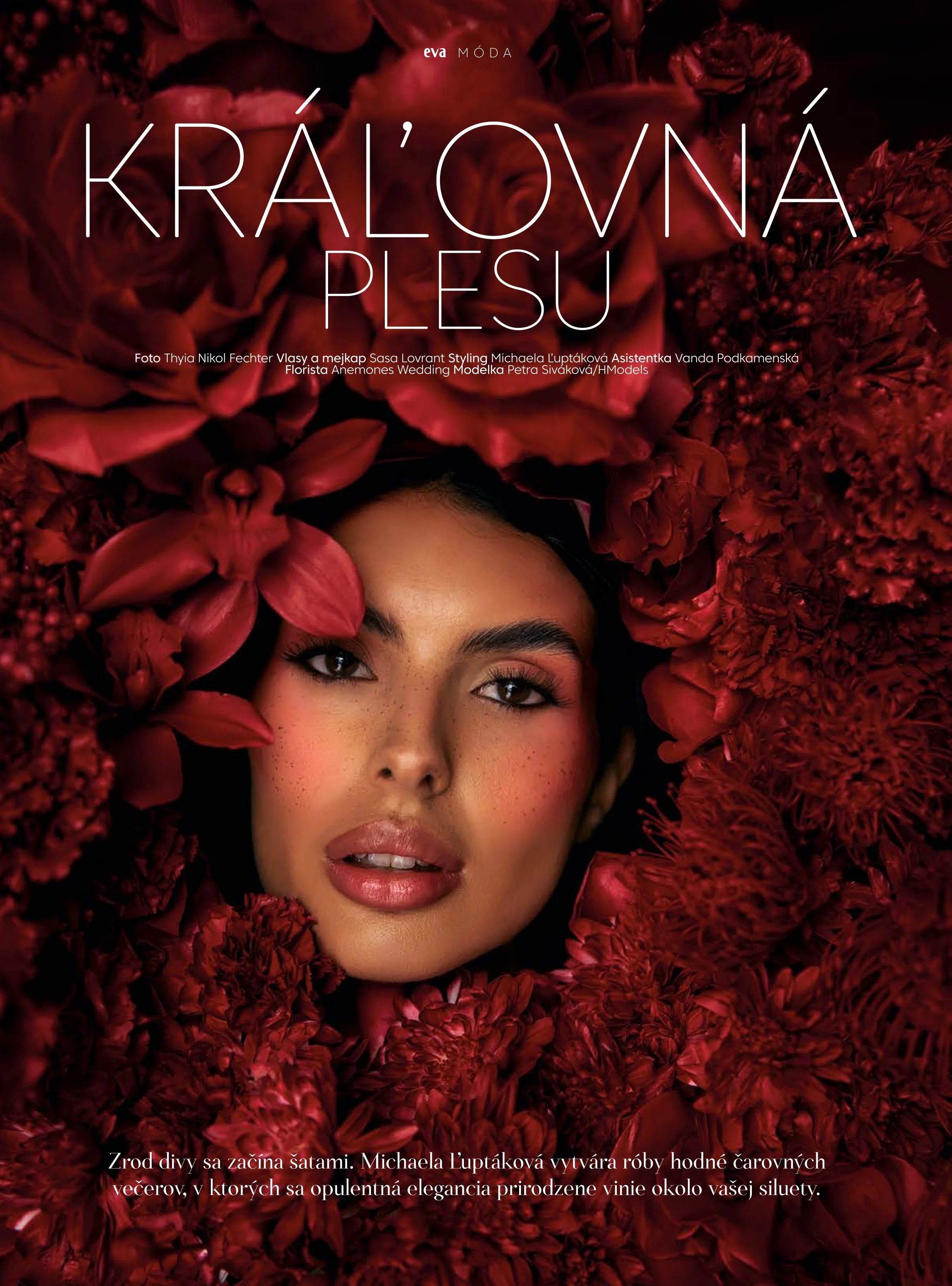 Editoriálová fotografia Bratislava - titulná strana Eva Móda, Kráľovná plesu | Thyia Fechter