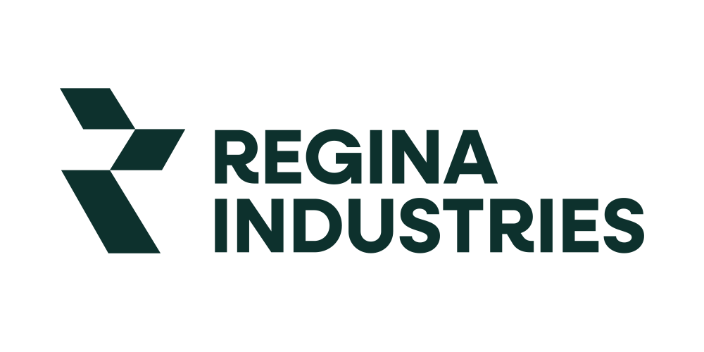 Logo of Regina Industries with a stylized letter 'R' and the company name