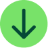 Green download icon with downward arrow