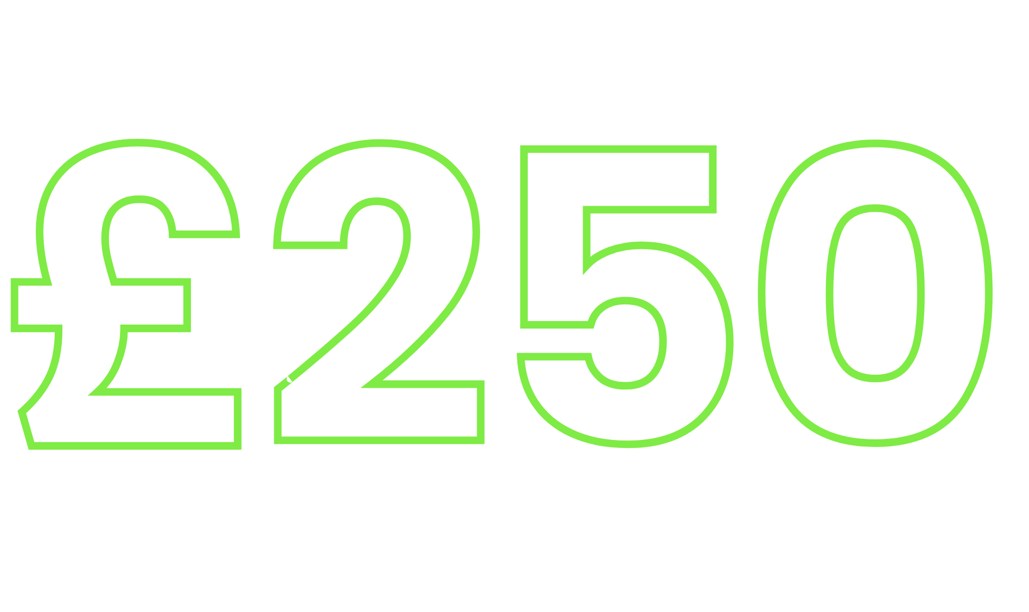 Neon green outline of the year 2020 on a black background.