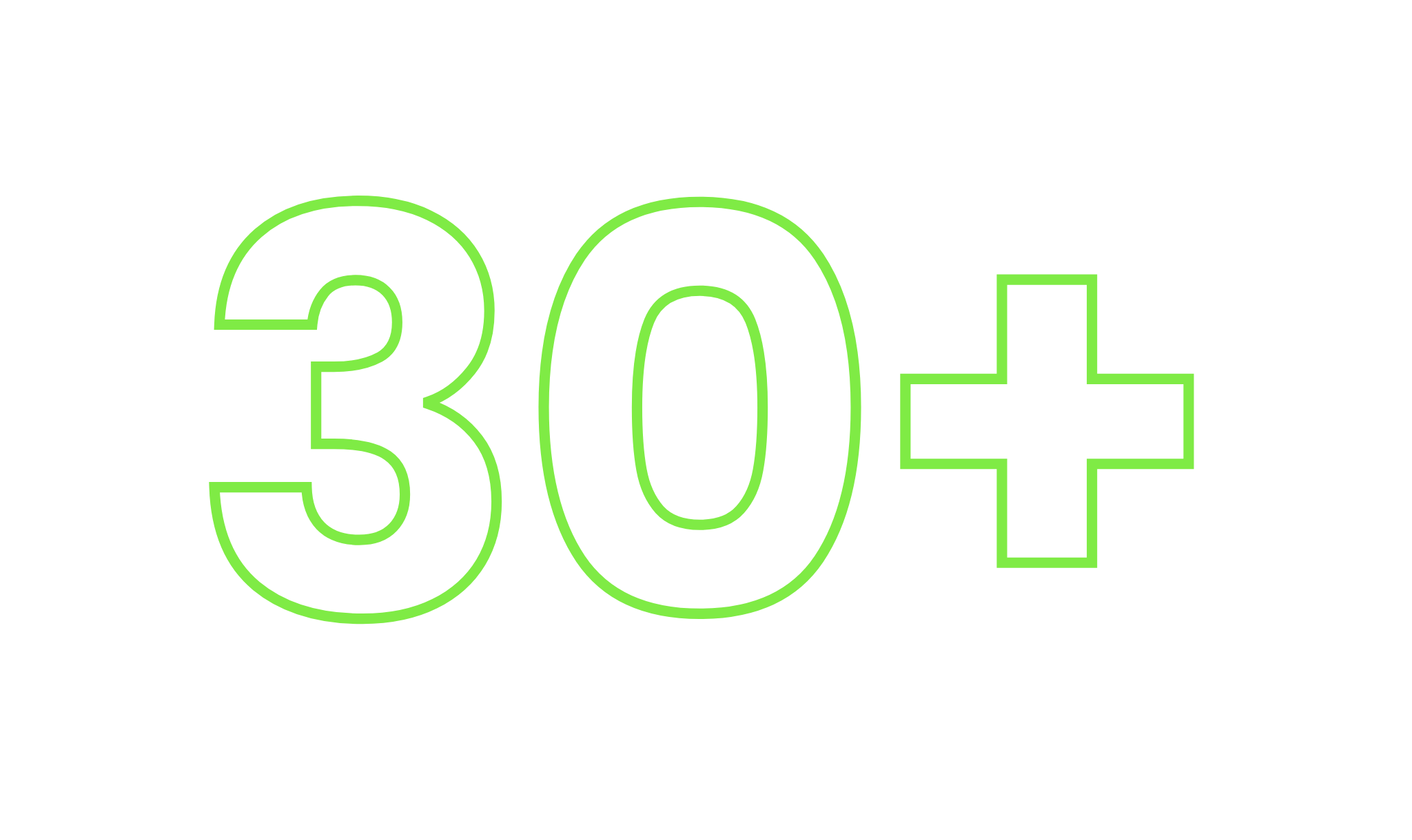Neon sign with the number '304' and a plus sign in bright green color on a black background.