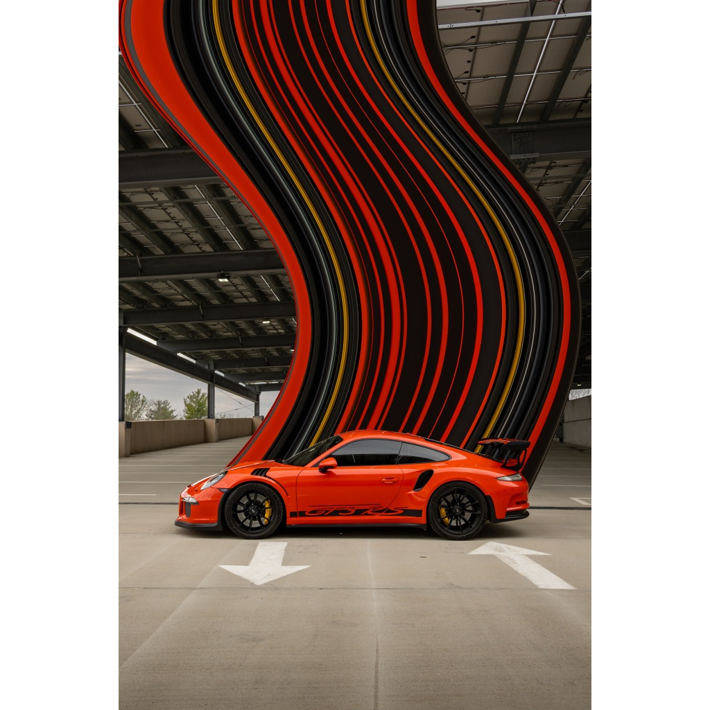 Lava Orange 2016 Porsche GT3 RS - Pixel Stretch