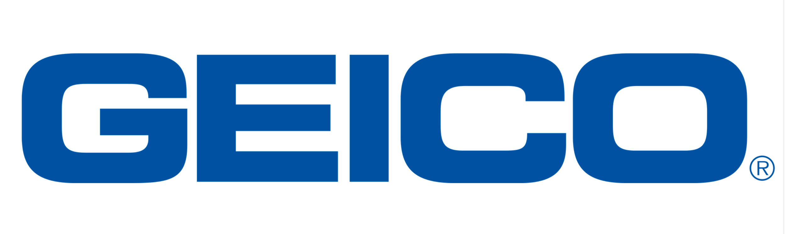 Blue text logo reading 'GEICO' on a white background.