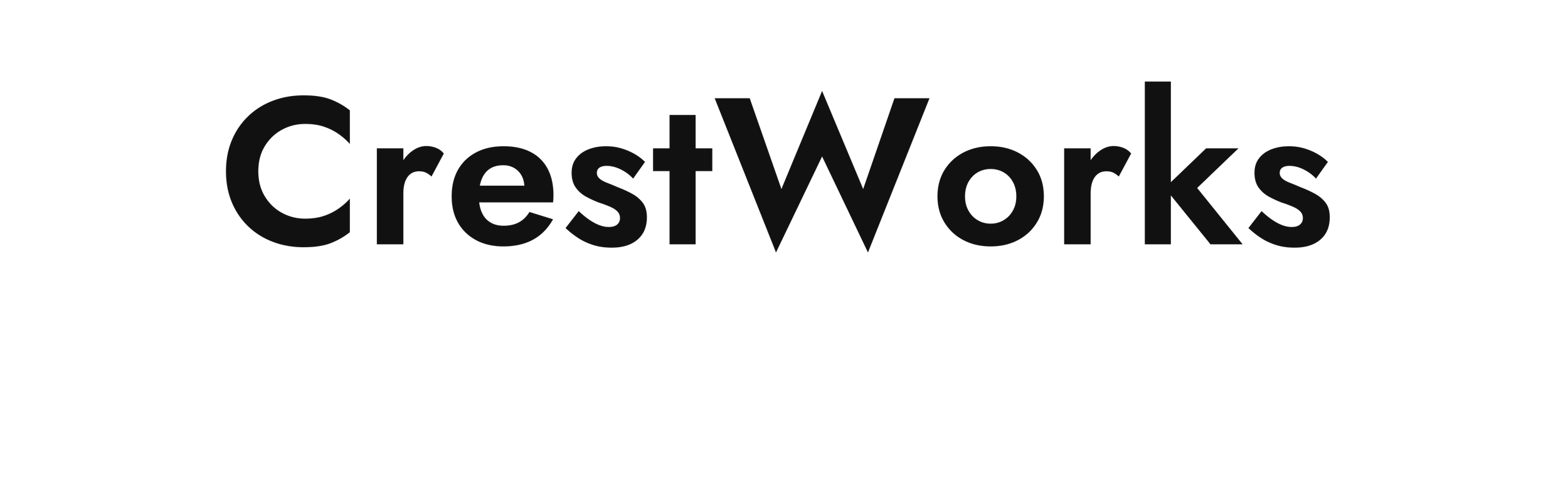 CrestWorks logo in black text with a stylized crest symbol above the text.