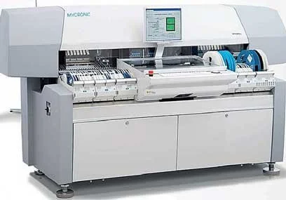 A medical laboratory analyzer machine used for testing and diagnostic analysis.