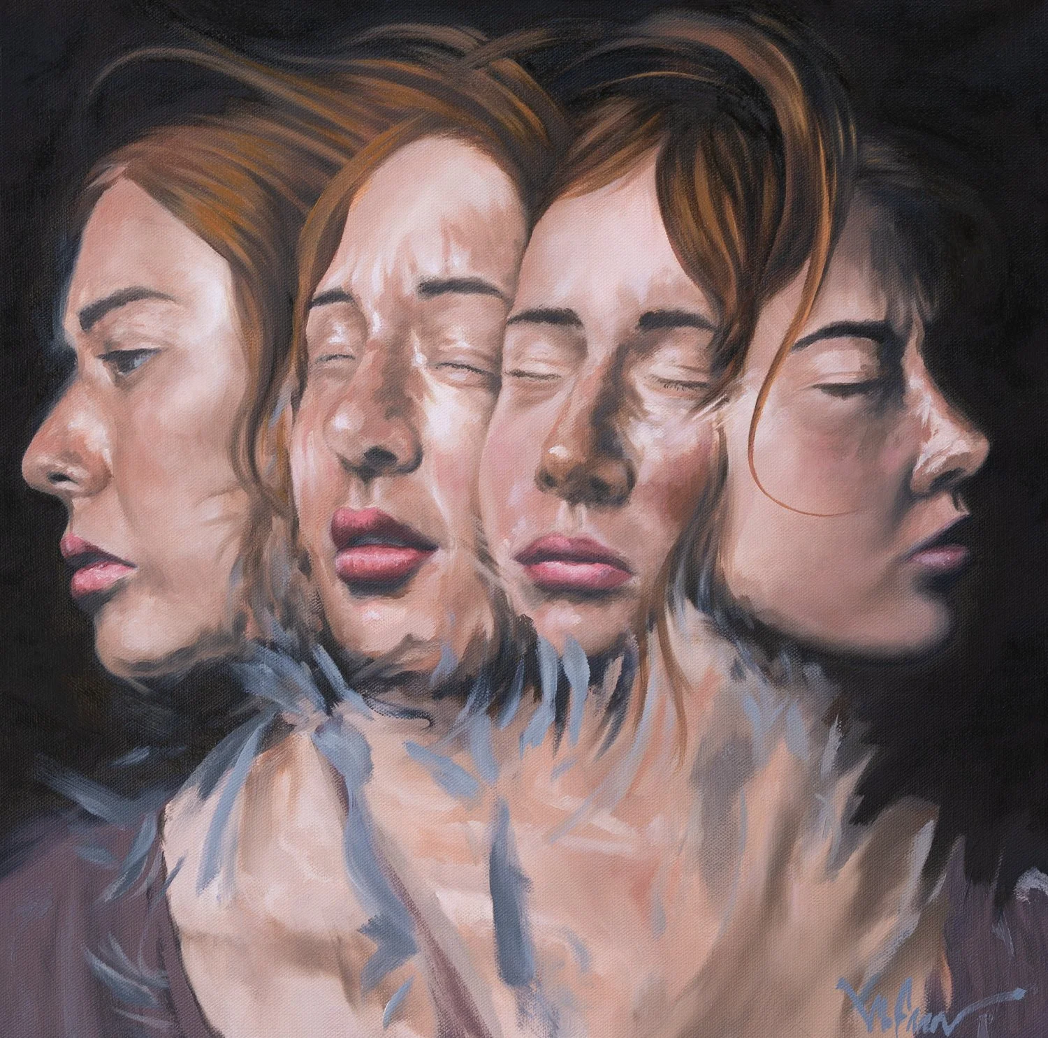 Simulcast II - 18 x 18 - oil on canvas