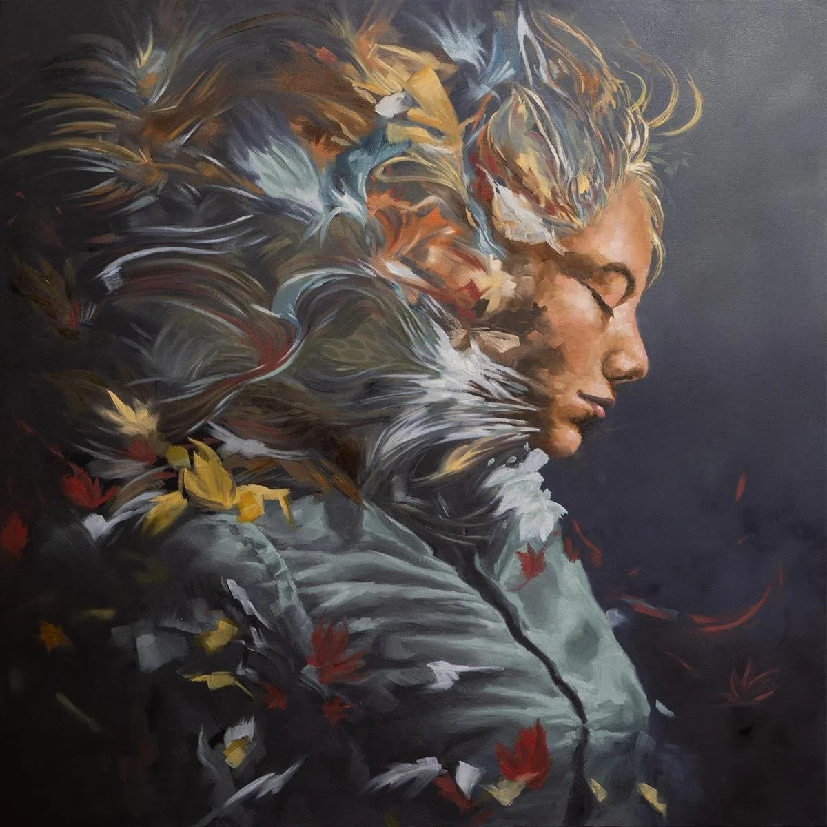 Coming Apart Quietly - 30 x 30 - oil on canvas