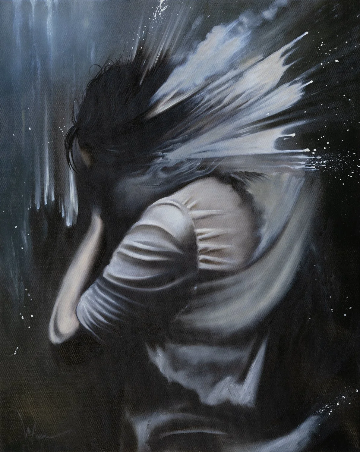 Running from Pressure - 16 x 20 - oil on canvas