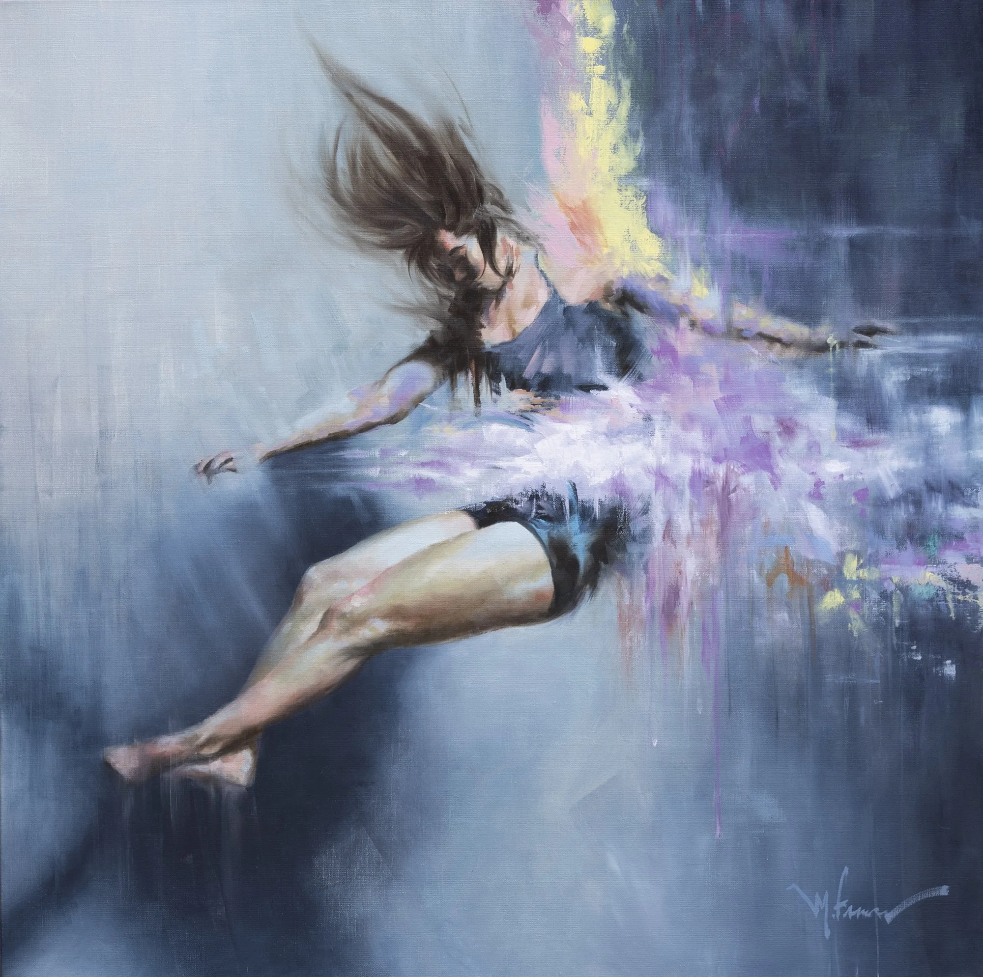 Falling from Color - oil on linen - 24 x 24