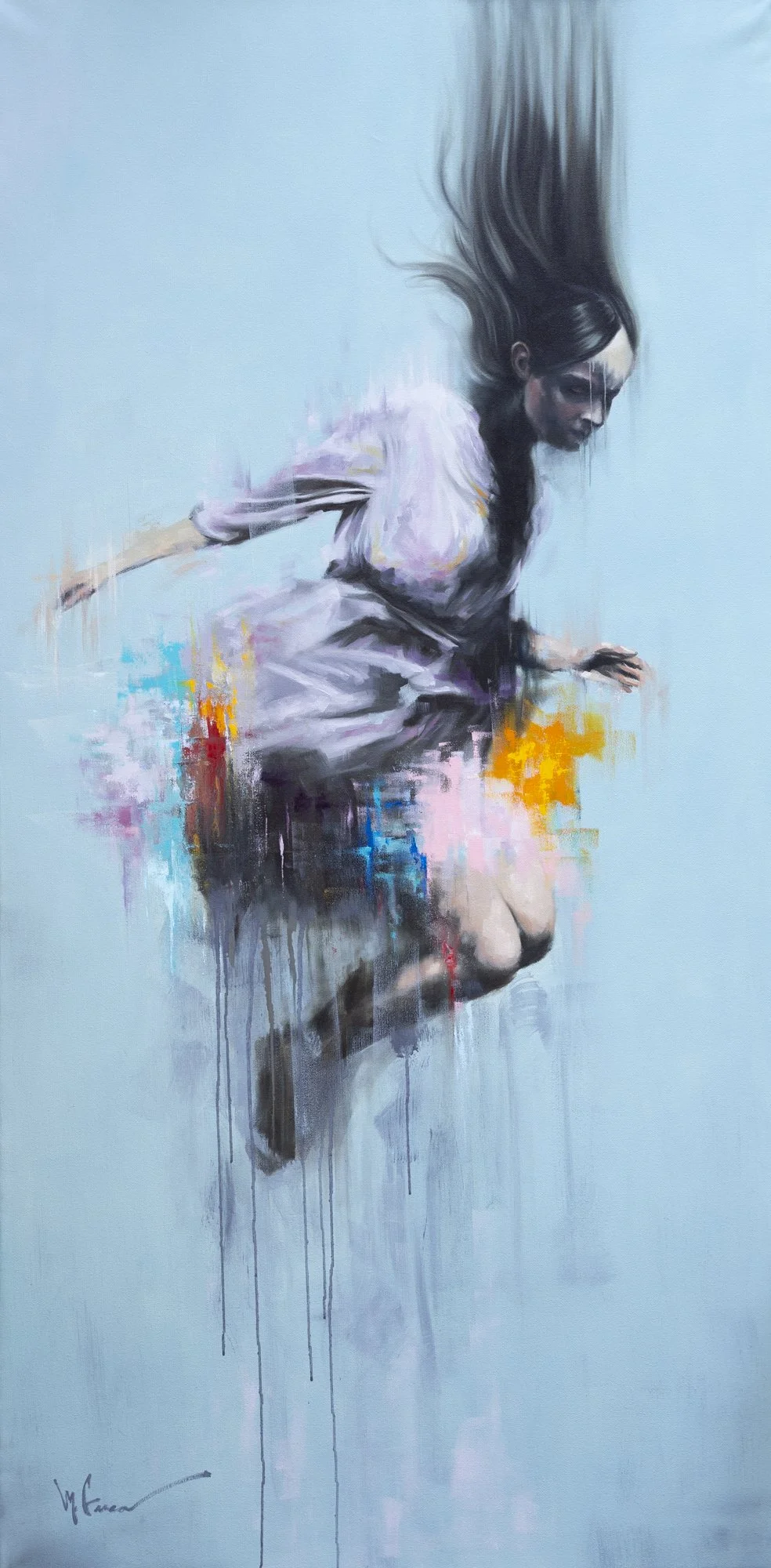 Dancing with Color - oil on canvas - 24 x 48