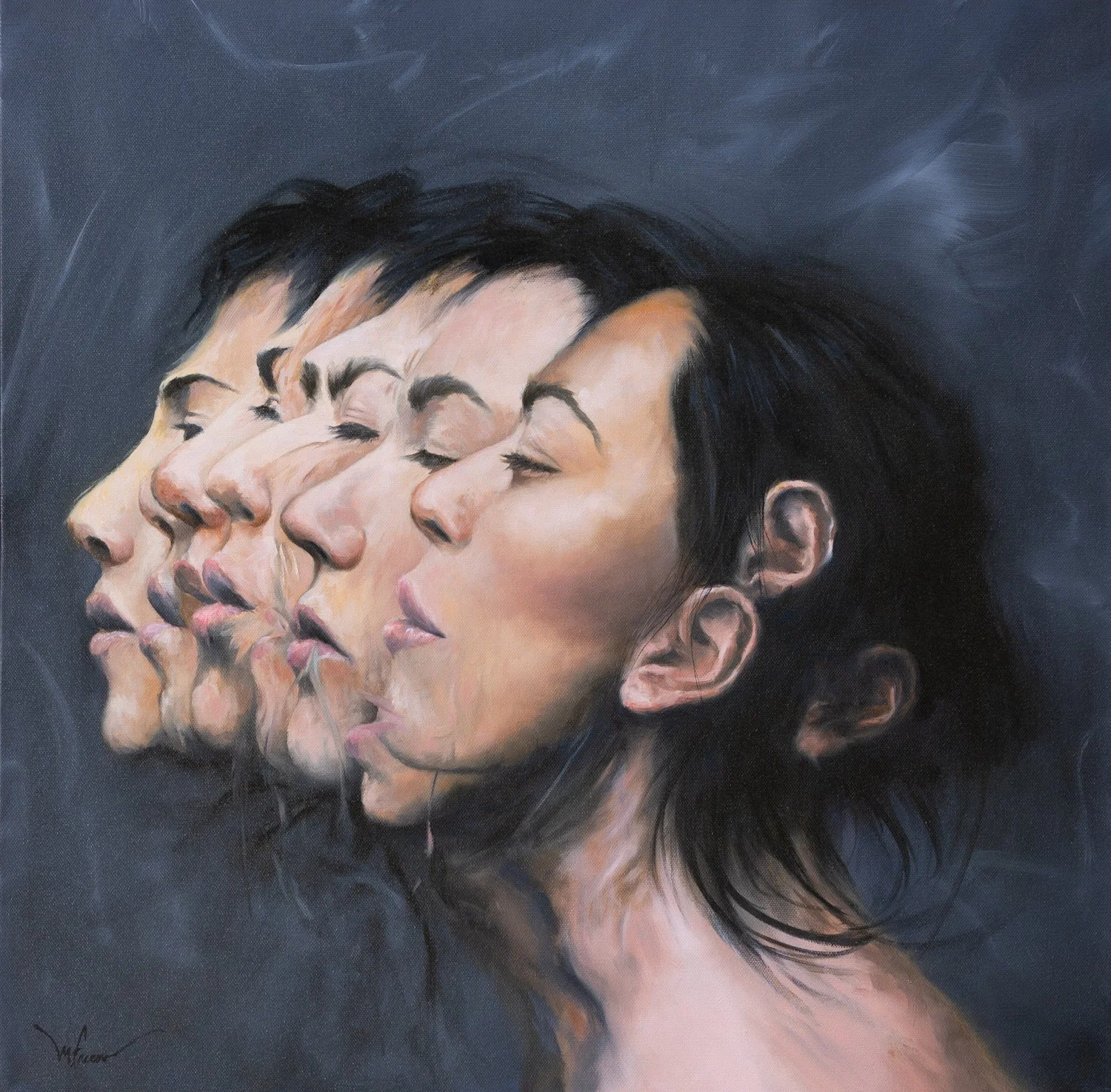 Struggle - oil on canvas - 24 x 24 - $2800