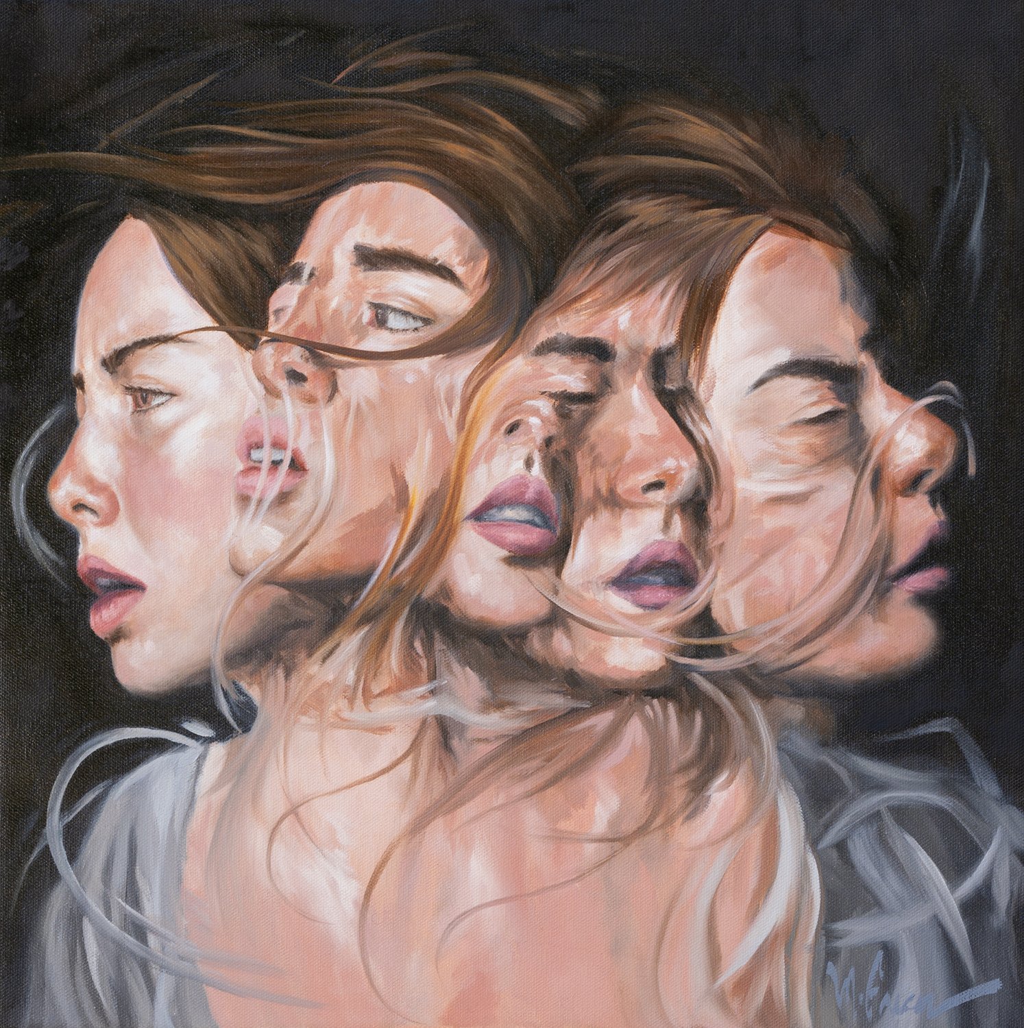 Simulcast - oil on canvas - 18 x 18 - $1000