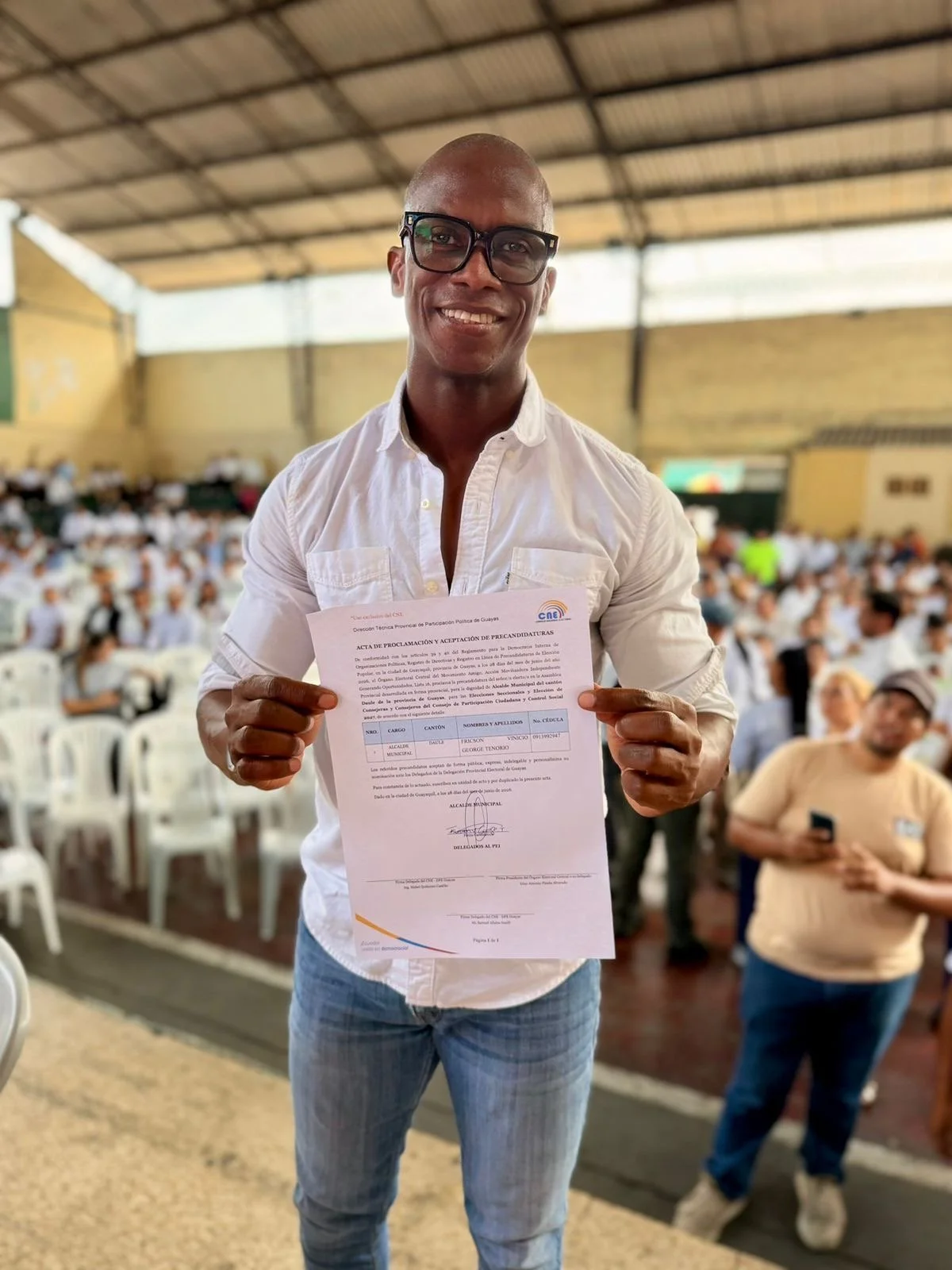 Fricson George inscribe su precandidatura a la Alcaldía de Daule por el movimiento AMIGO, Lista 16