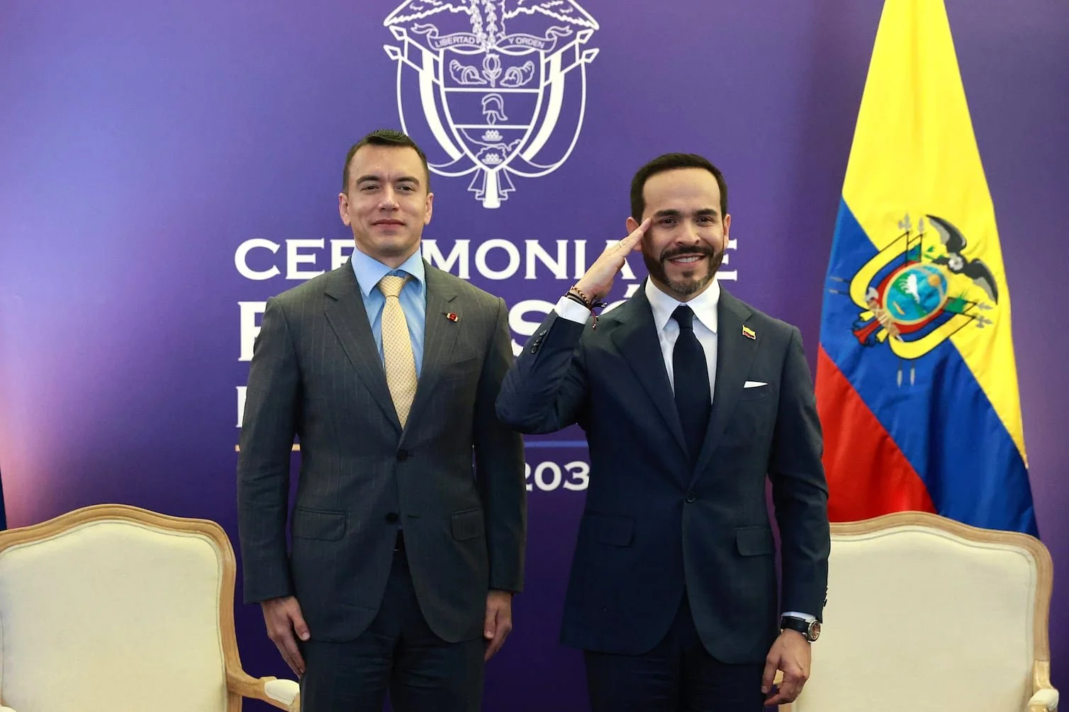 Daniel Noboa y Abelardo de la Espriella acuerdan impulsar mesas técnicas entre Ecuador y Colombia