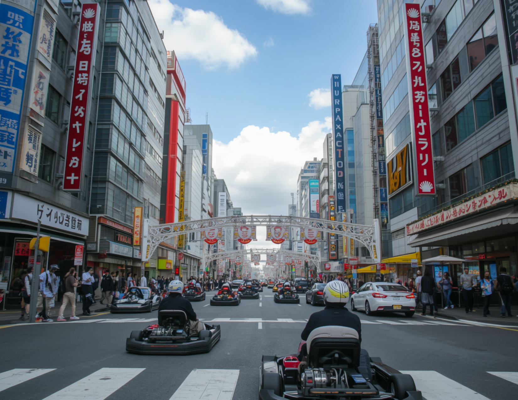 Rendering of go-karts in Shibuya, Japan