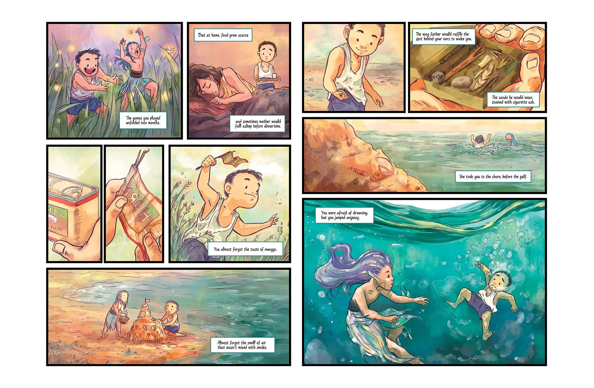Boy and his diwata friend playing together in the fields and by the ocean in Doorkeeper.