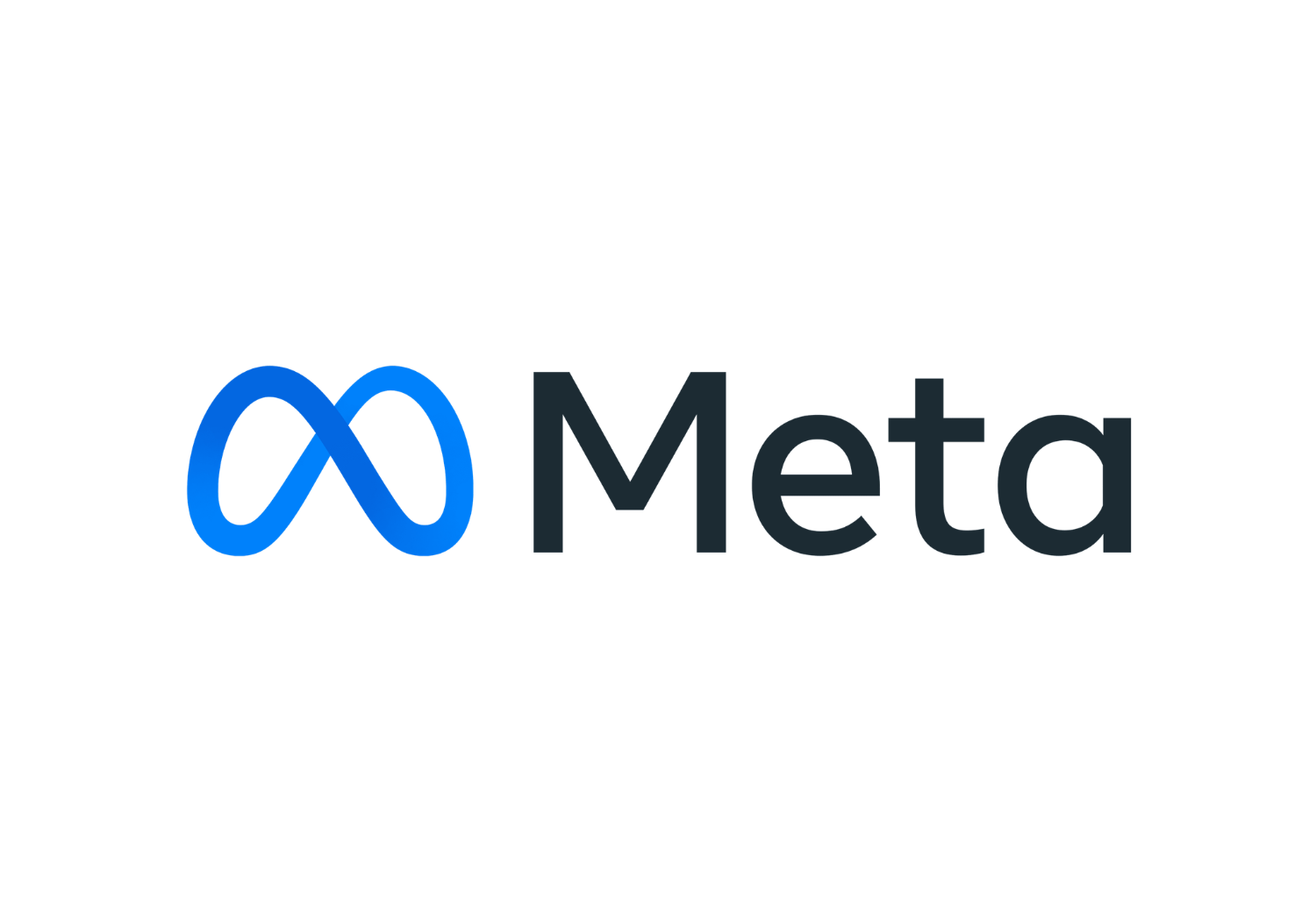 Meta logo consisting of a blue infinity symbol followed by the word 'Meta' in black text