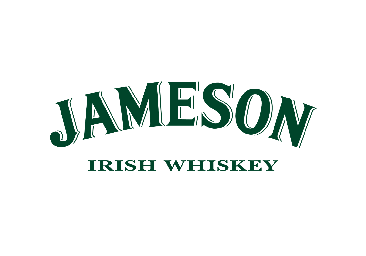 _logo for Jameson Irish Whiskey with green text on a black background