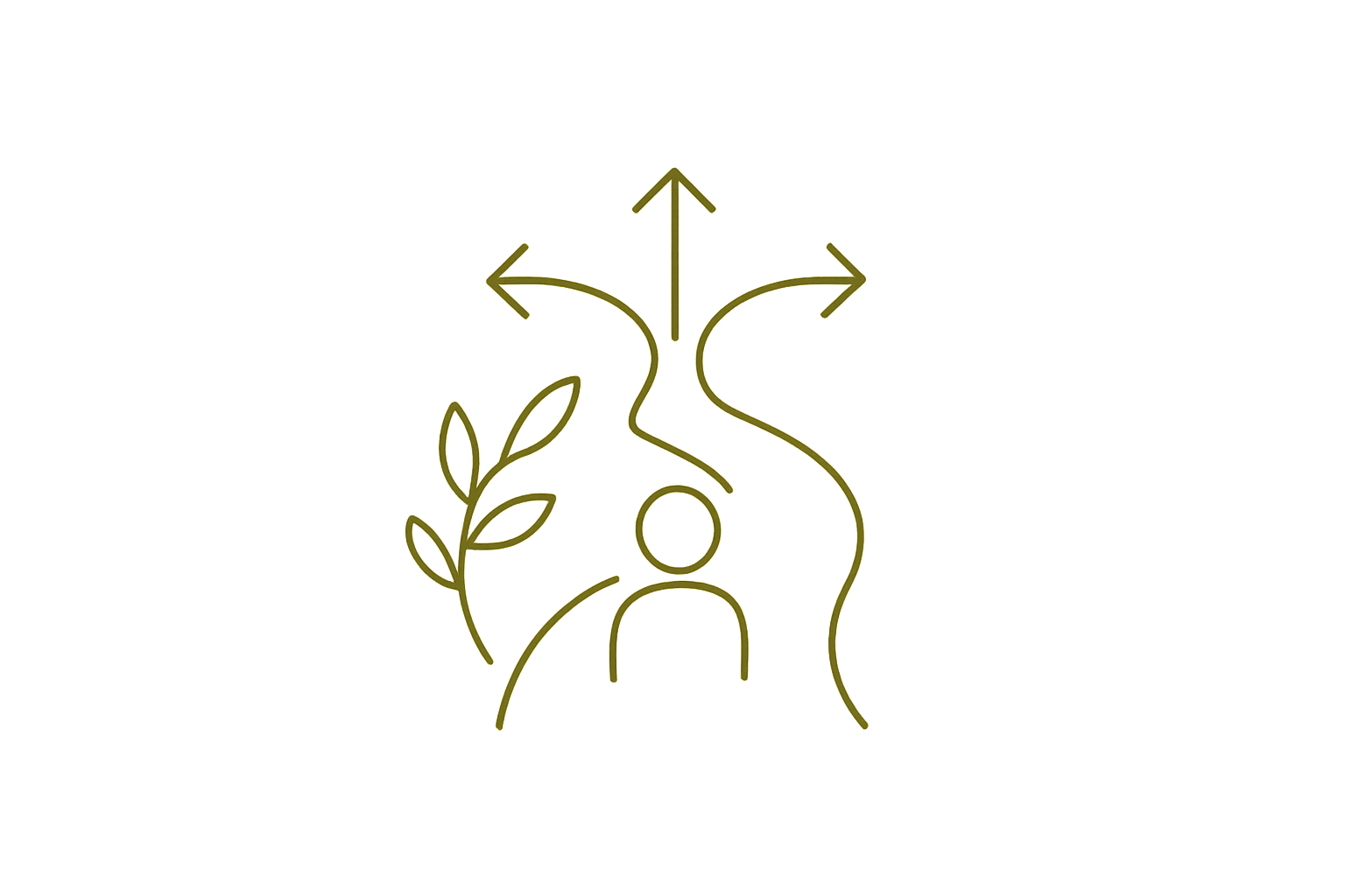 Icon representing navigating life transitions and personal growth