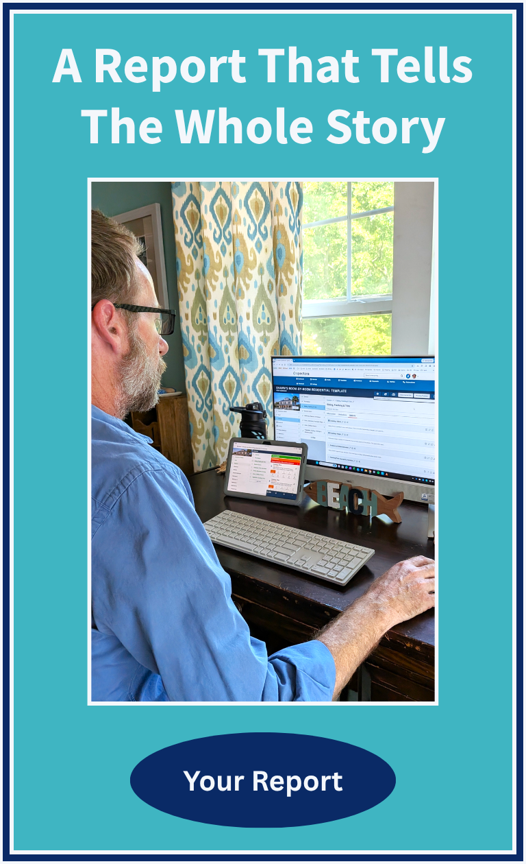 A Report That Tells The Whole Story – Inspector reviewing and finalizing inspection report.
