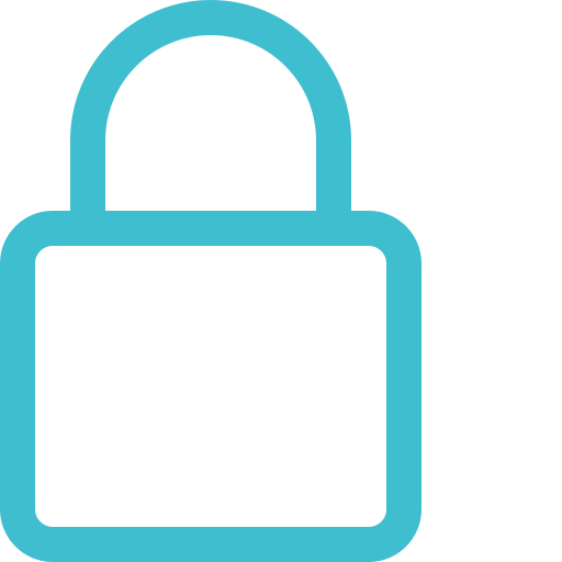 Blue lock icon on a black background