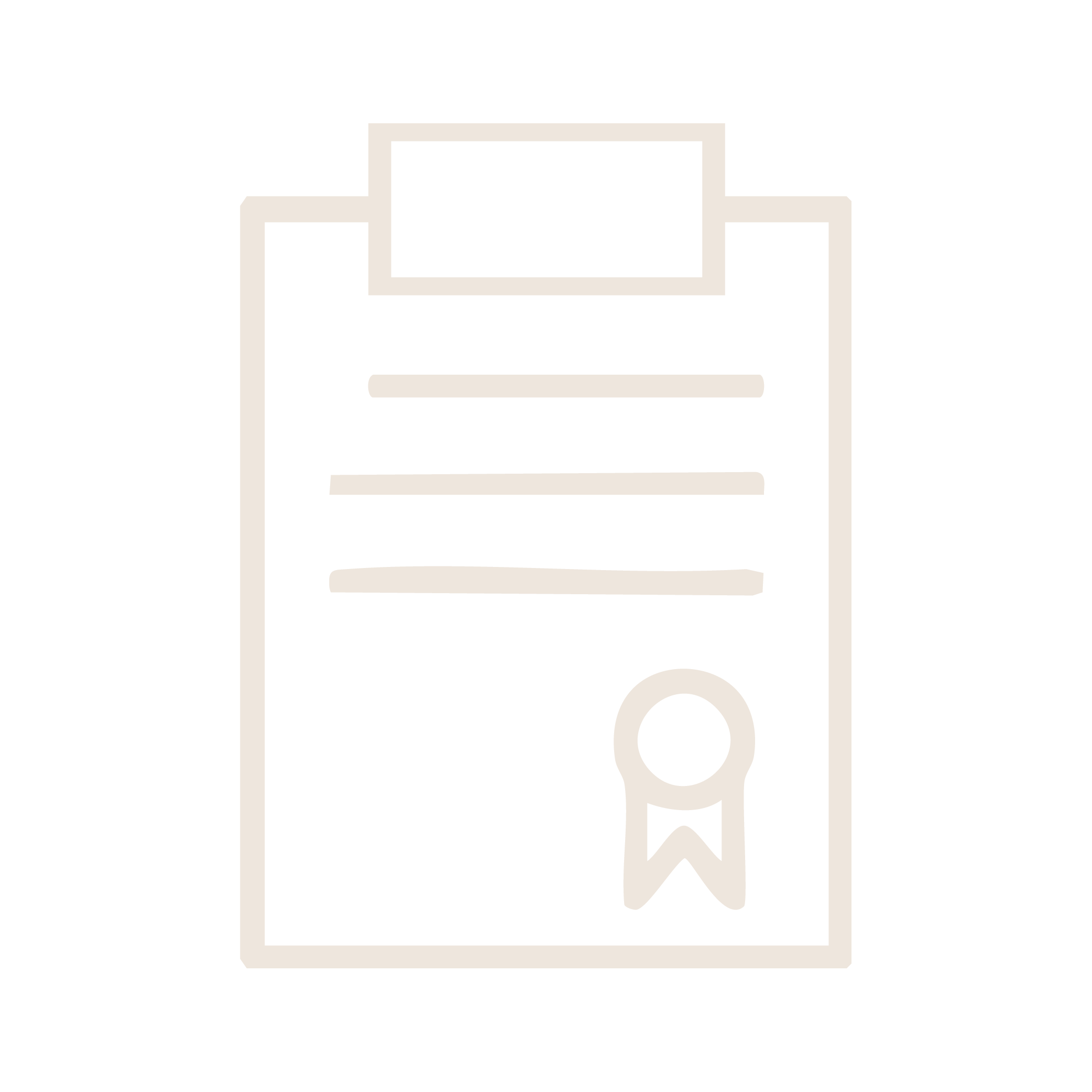 Icon of a document with a folded corner, lines representing text, a photo placeholder, and a ribbon badge.