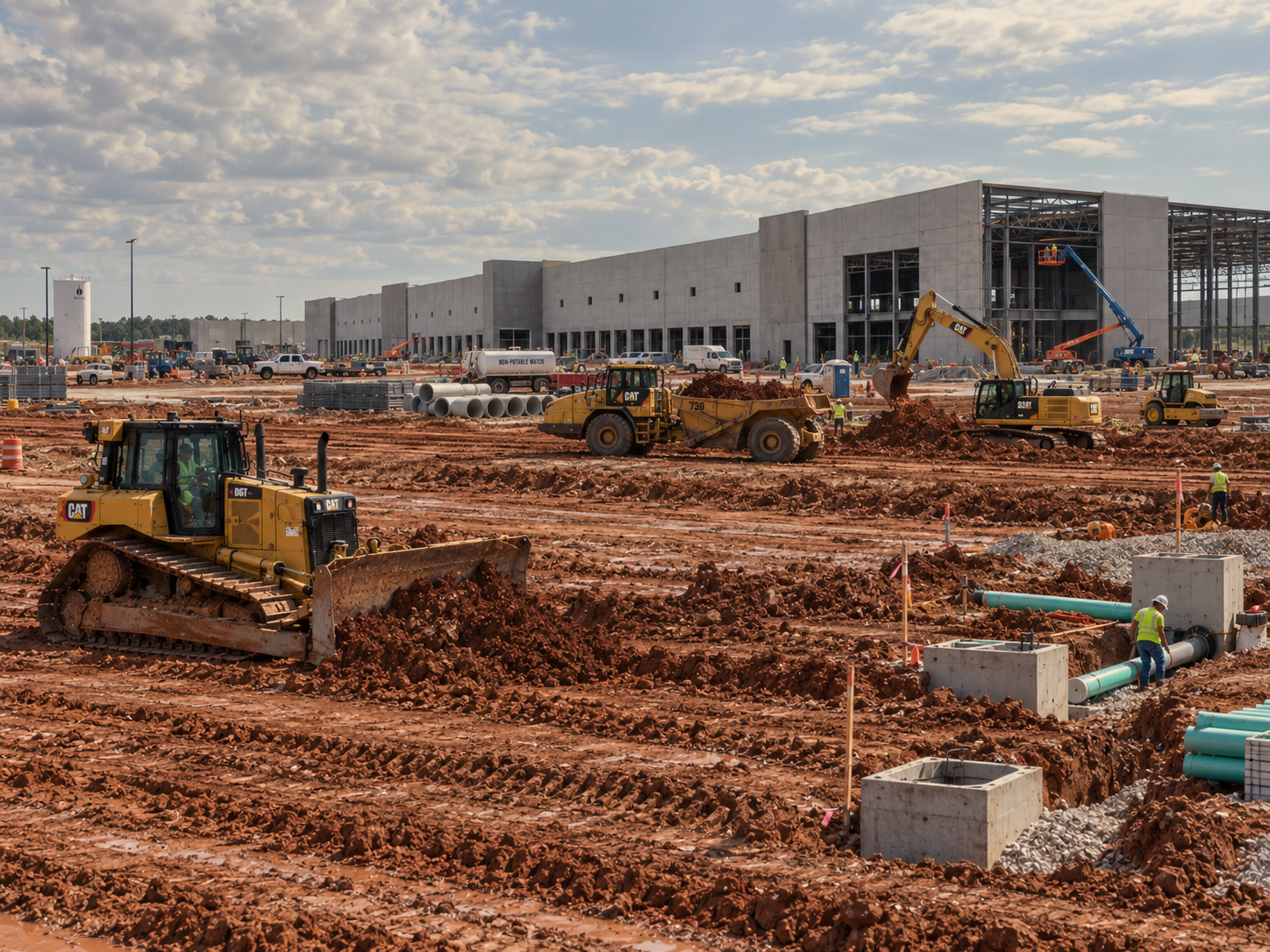 Seitz Earthworks industrial construction site doing site preparation.
