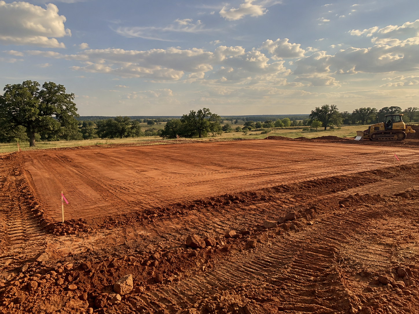 Building pad for a house completed by Seitz Earthworks.
