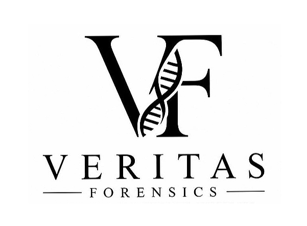 Veritas Forensics logo featuring a large V and F with a DNA strand integrated into the V.